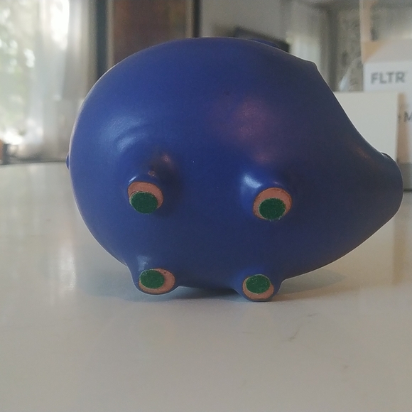 Vintage, Rare Upsala Ekeby Blue Piggy Bank from Sweden - Picture 4 of 5